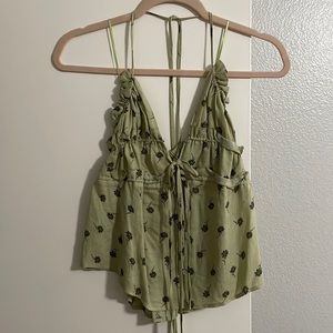 Skylar + Madison green floral halter top